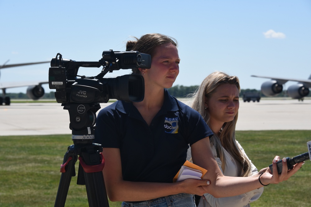 Local news reporters interview 185th ARW aircrew