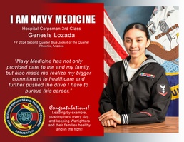 I am Navy Medicine - HM3 Genesis Lozada - stationed at NMRTC Bremerton