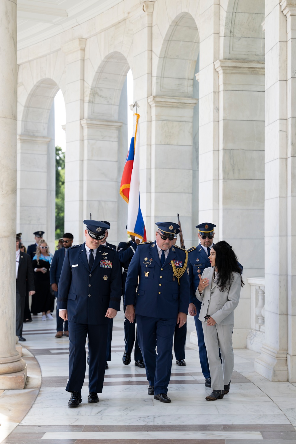 The Commander of the Slovak Air Force Maj. Gen. Róbert Tóth Participates in an Air Force Full Honors Wreath-Laying Ceremony at the Tomb of the Unknown Soldier