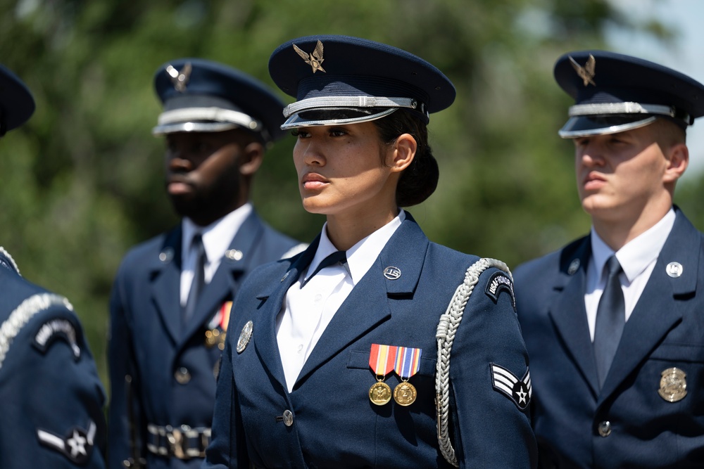 The Commander of the Slovak Air Force Maj. Gen. Róbert Tóth Participates in an Air Force Full Honors Wreath-Laying Ceremony at the Tomb of the Unknown Soldier