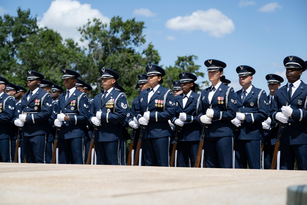 The Commander of the Slovak Air Force Maj. Gen. Róbert Tóth Participates in an Air Force Full Honors Wreath-Laying Ceremony at the Tomb of the Unknown Soldier