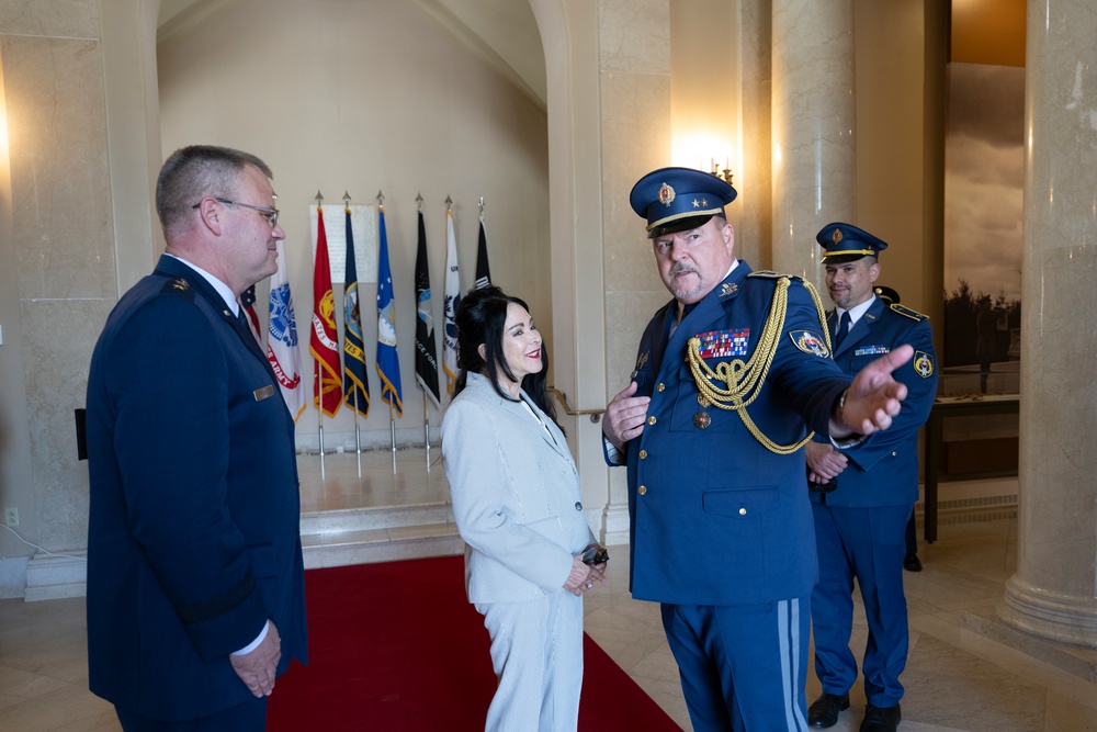 The Commander of the Slovak Air Force Maj. Gen. Róbert Tóth Participates in an Air Force Full Honors Wreath-Laying Ceremony at the Tomb of the Unknown Soldier