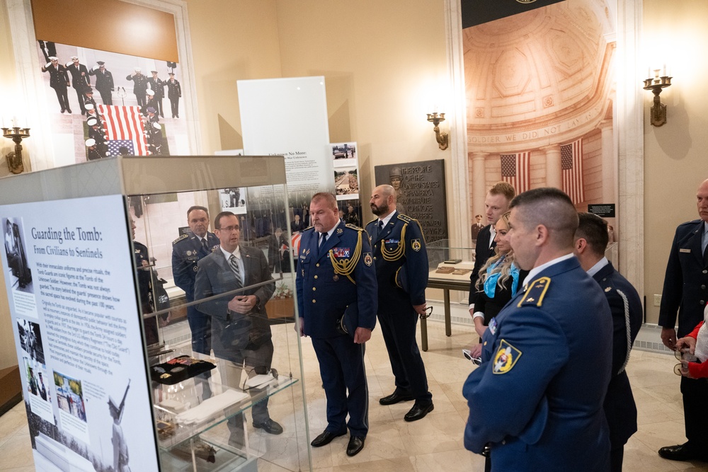 The Commander of the Slovak Air Force Maj. Gen. Róbert Tóth Participates in an Air Force Full Honors Wreath-Laying Ceremony at the Tomb of the Unknown Soldier