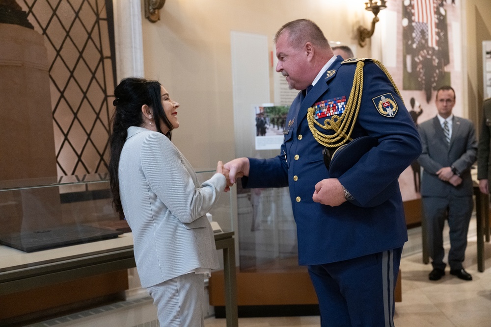 The Commander of the Slovak Air Force Maj. Gen. Róbert Tóth Participates in an Air Force Full Honors Wreath-Laying Ceremony at the Tomb of the Unknown Soldier
