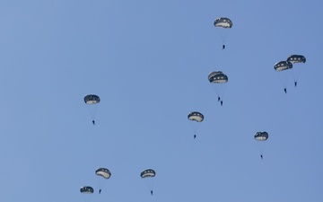 Multi-national paratroopers commemorate D-Day with historic jump into Normandy, France.