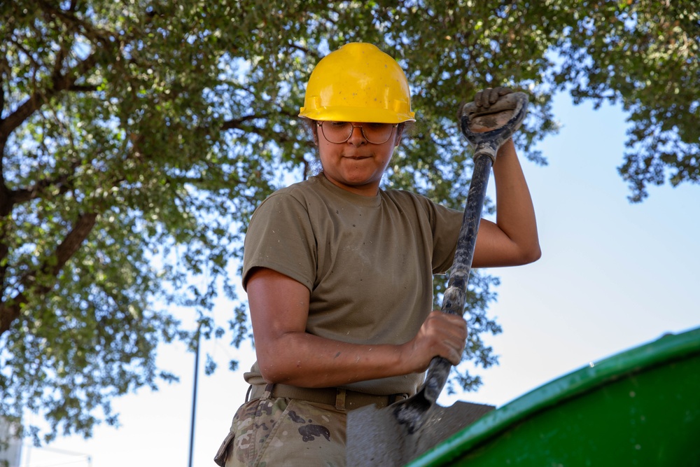 Engineer Soldiers Build Concrete Paths at Annual Training