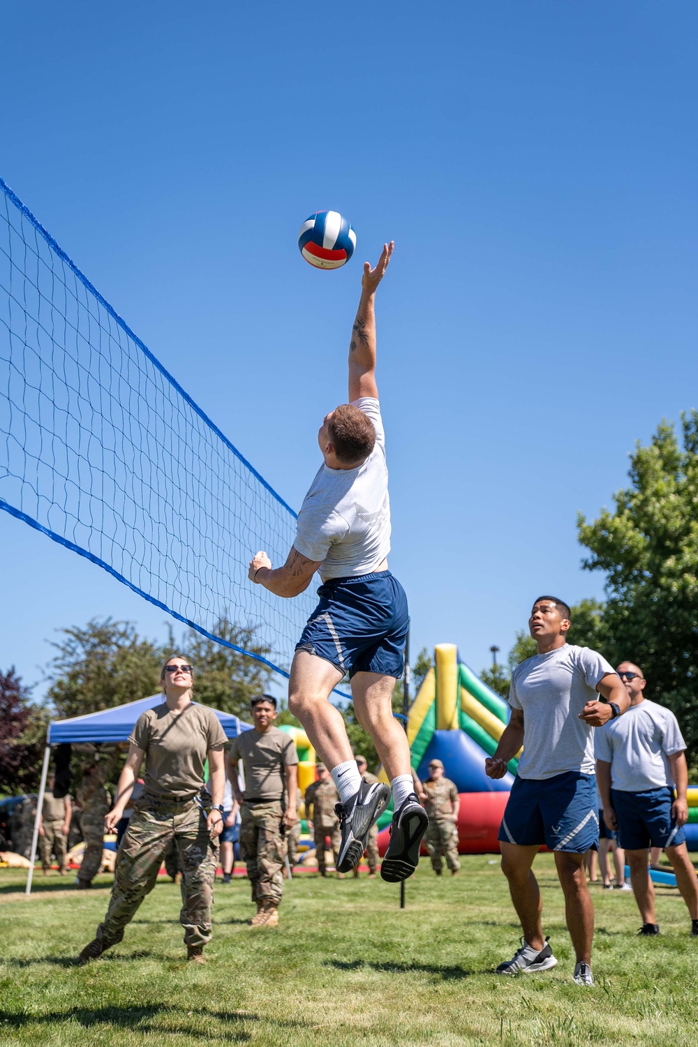 Jump! Airmen compete during the UNITE Event at Nevada Air National Guard Base