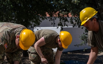 Engineer Soldiers Build Concrete Paths at Annual Training