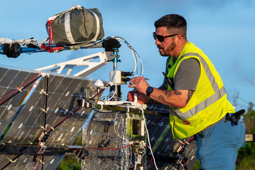 High-altitude balloon launches from Antonio B. Won Pat International Airport during Valiant Shield 24
