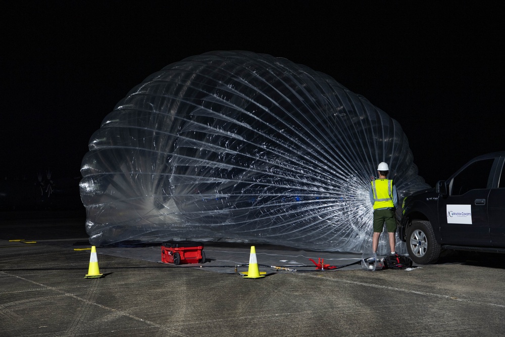 High-altitude balloon launches from Antonio B. Won Pat International Airport during Valiant Shield 24
