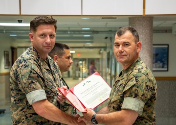 MARFORK Navy and Marine Corps Commendation Medal award ceremony