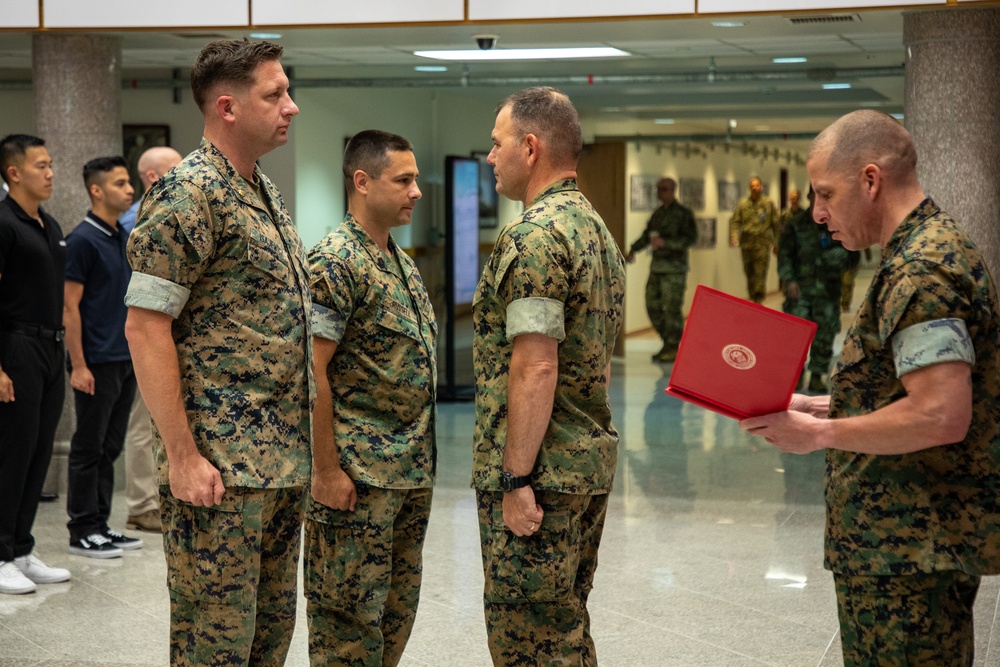 MARFORK Navy and Marine Corps Commendation Medal award ceremony