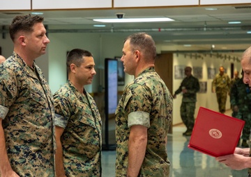 MARFORK Navy and Marine Corps Commendation Medal award ceremony