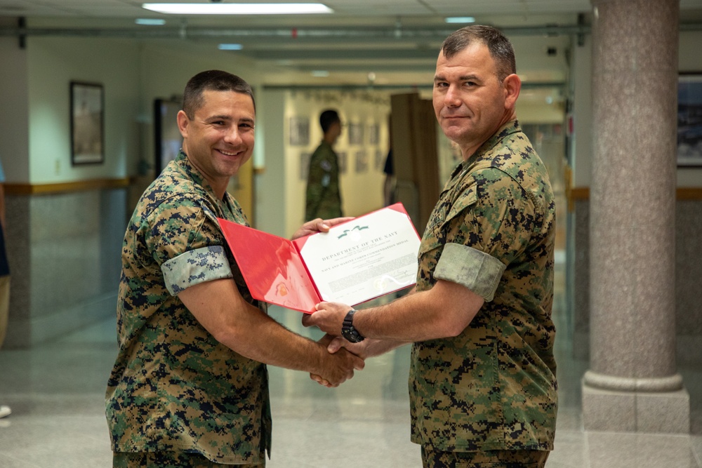 MARFORK Navy and Marine Corps Commendation Medal award ceremony