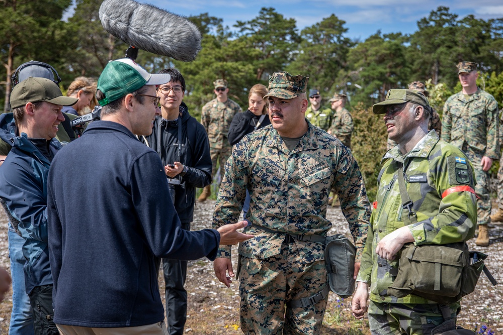 International media visit U.S. Marines, Swedish Army Soldiers training event in Sweden during BALTOPS 24