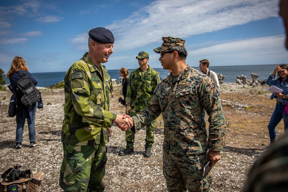 International media visit U.S. Marines, Swedish Army Soldiers training event in Sweden during BALTOPS 24