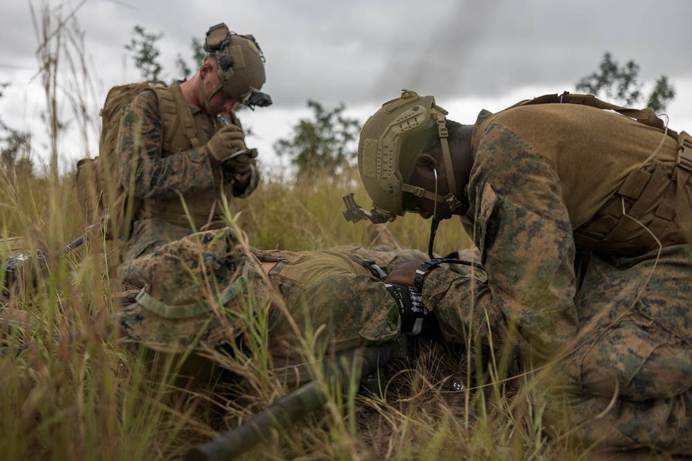 MRF-D 24.3: Marines, Sailors rehearse TCCC during Exercise Southern Jackaroo 24