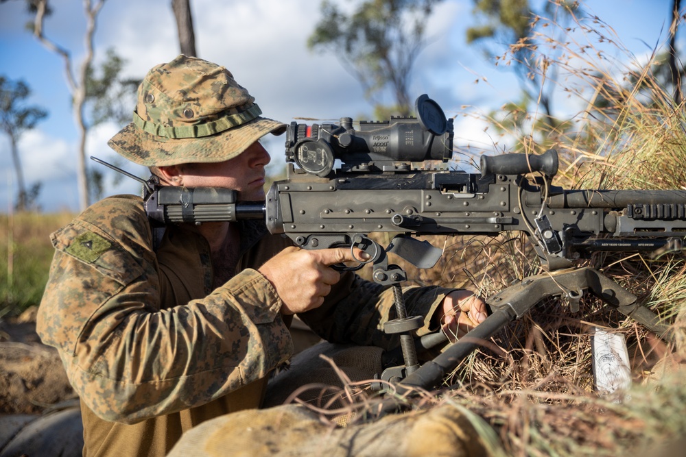 MRF-D 24.3: Golf Co., 2nd Bn., 5th Marines (Rein.) Marines set up a defense Exercise Southern Jackaroo