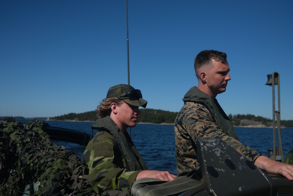 U.S. Marines and Swedish Naval Infantry Converge for Baltic Operations 2024: CB-90 Combat Boat Training