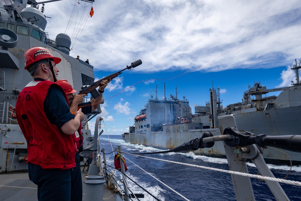 USS Higgins (DDG 76) Conducts a Replenishment-at-Sea with the USNS Charles Drew in Support of Valiant Shield 2024