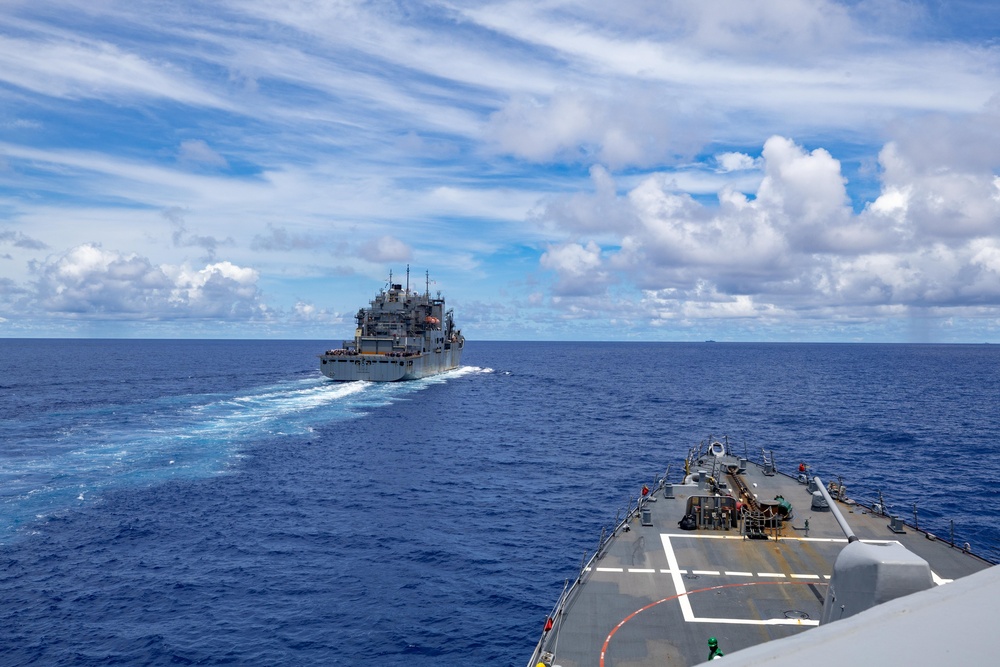 USS Higgins (DDG 76) Conducts a Replenishment-at-Sea with the USNS Charles Drew in Support of Valiant Shield 2024