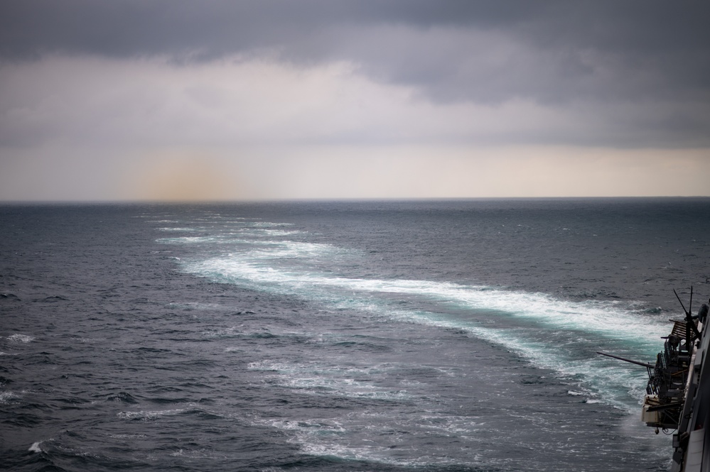 USS New York Transits The Dover Strait