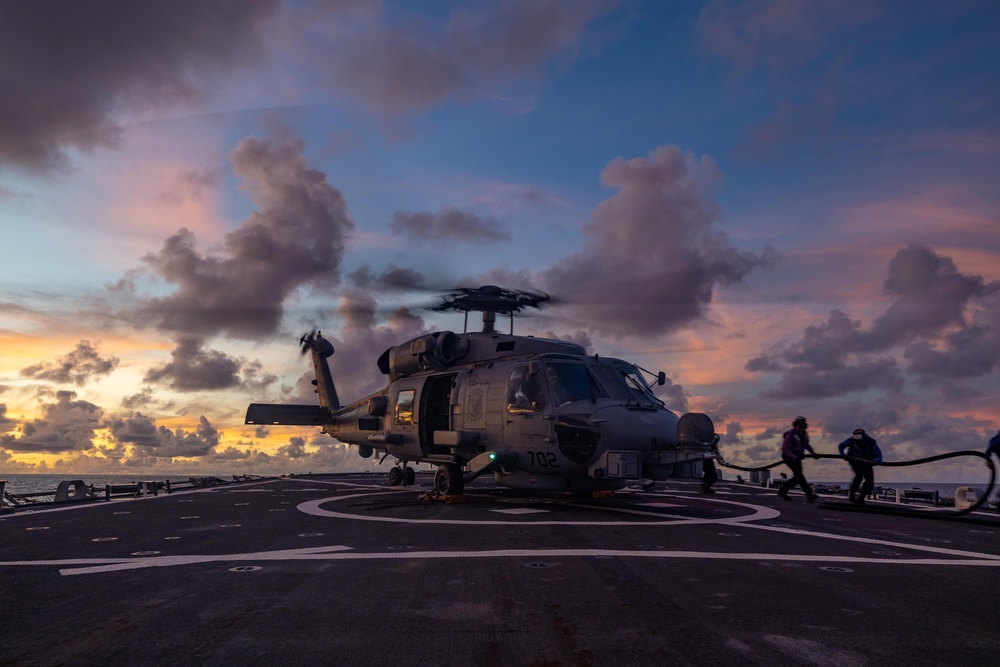 USS Higgins (DDG 76) Conducts Flight Operations with HSM 77 in Support of Valiant Shield 2024