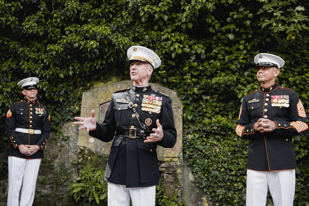 Commandant, Gen. Smith, Drinks from Devil Dog Fountain