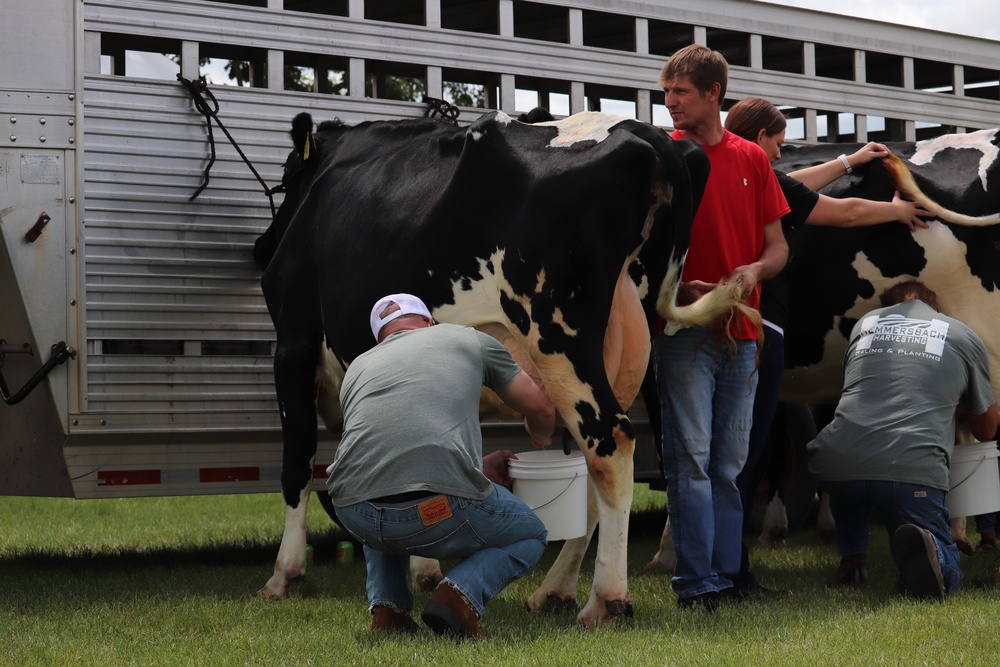 Fort McCoy Participates in Butterfest 2024 Milking Contest