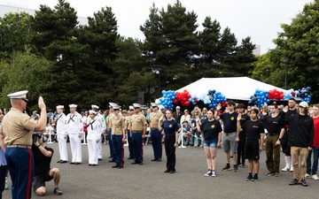 Marine Corps Poolees take Oath of Enlistment at Grand Floral Parade