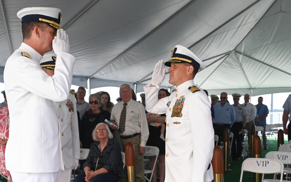 US Coast Guard Cutter Calhoun holds change-of-command ceremony