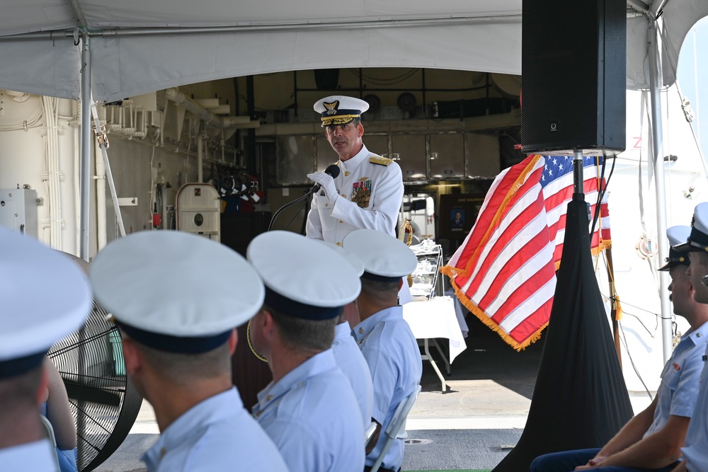 US Coast Guard Cutter Calhoun holds change-of-command ceremony