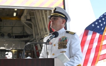 US Coast Guard Cutter Calhoun holds change-of-command ceremony