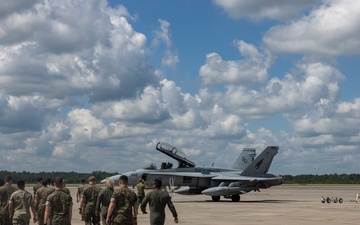 U.S. Marines with VMFA-312 conduct flight operations in support of Distributed Aviation Operations Exercise 24