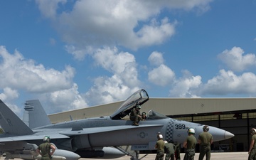 U.S. Marines with VMFA-312 conduct flight operations in support of Distributed Aviation Operations Exercise 24