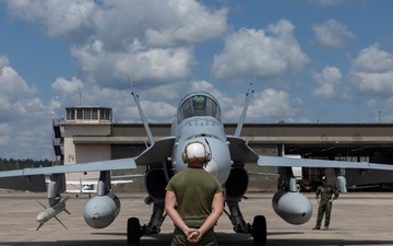 U.S. Marines with VMFA-312 conduct flight operations in support of Distributed Aviation Operations Exercise 24