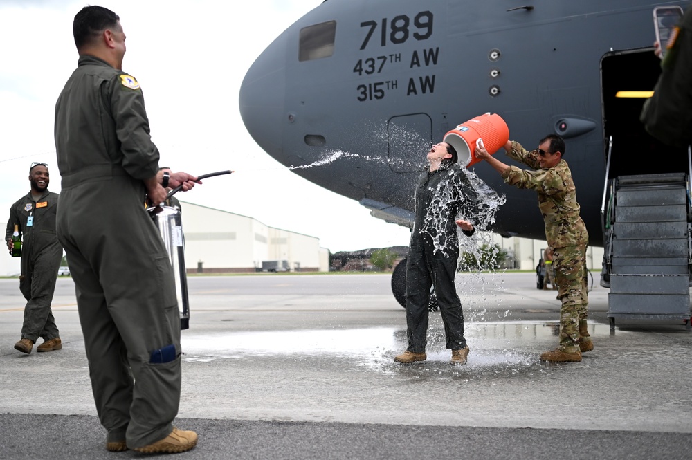 16th Airlift Squadron Commander flies Fini-Flight at Joint Base Charleston