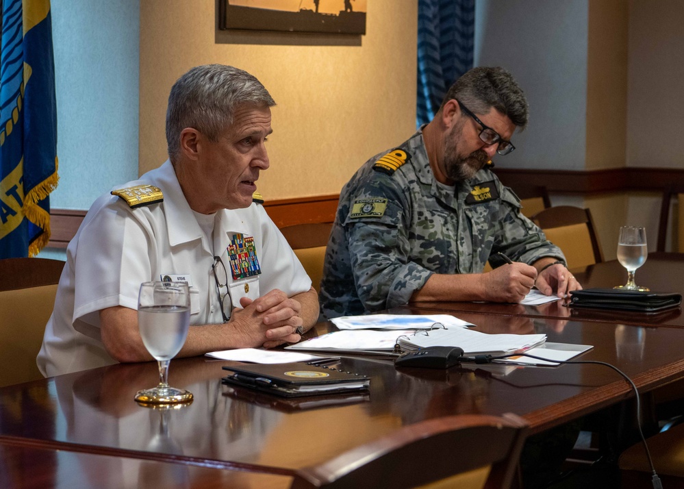 Adm. Stephen Koehler Hosts virtual Key Leader Engagement