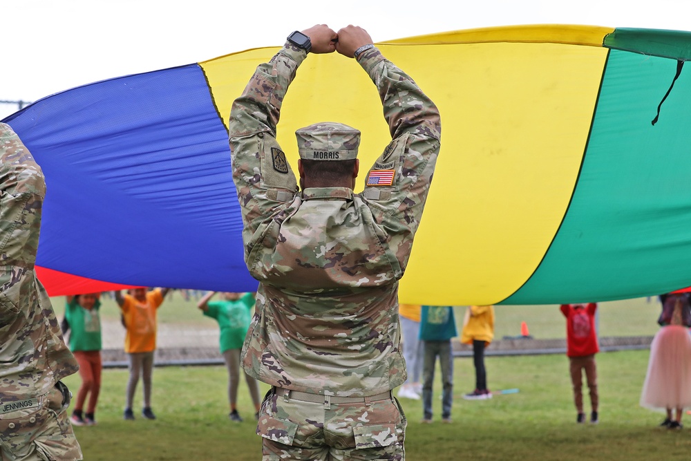 593d ESC Soldiers attend Thompson Elementary Field Day