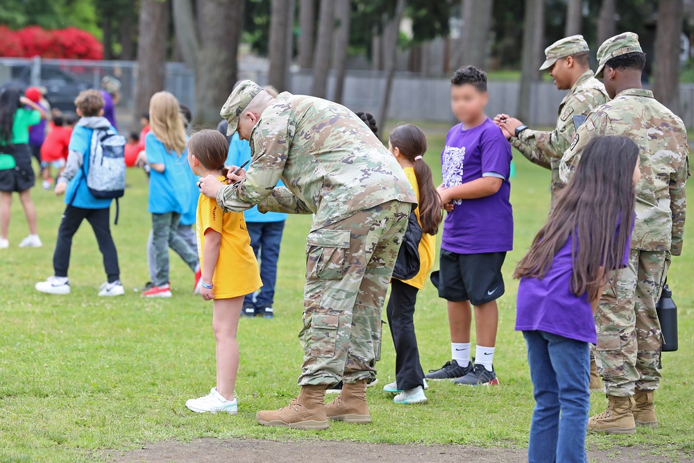 593d ESC Soldiers attend Thompson Elementary Field Day