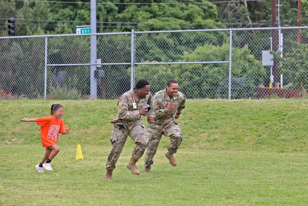 593d ESC Soldiers attend Thompson Elementary Field Day