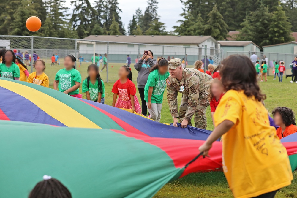 593d ESC Soldiers attend Thompson Elementary Field Day