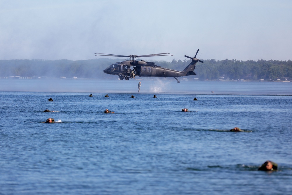 Michigan Army National Guard Soldiers participate in helocast training