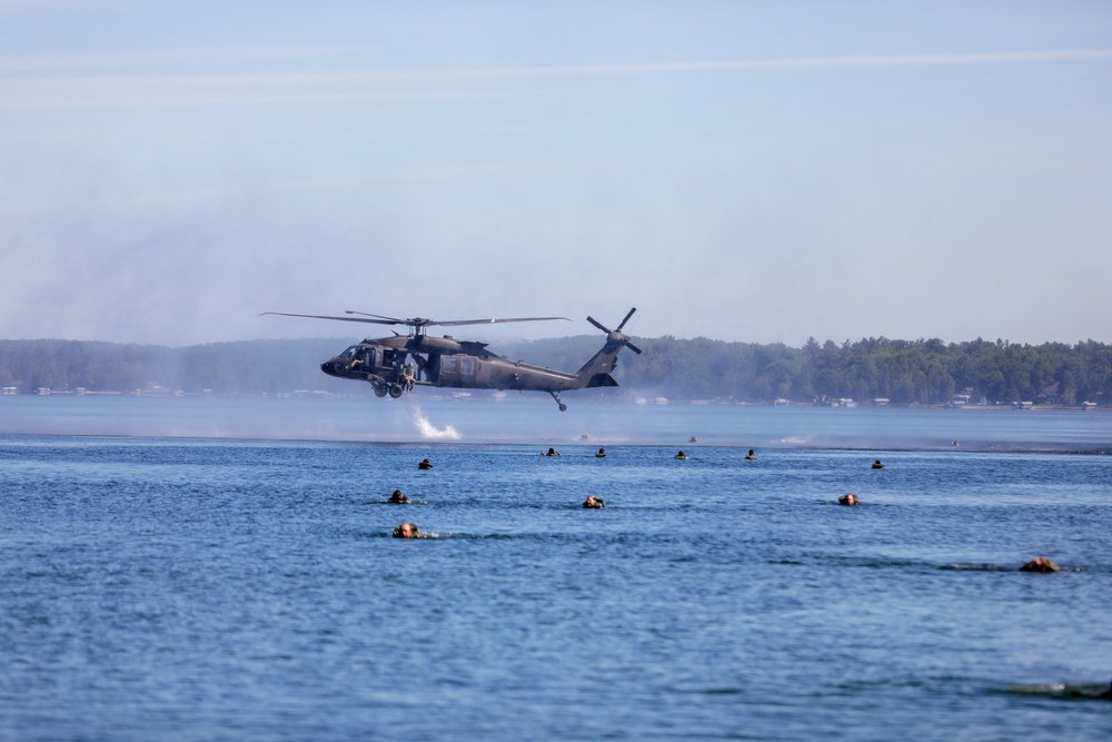 Michigan Army National Guard Soldiers participate in helocast training