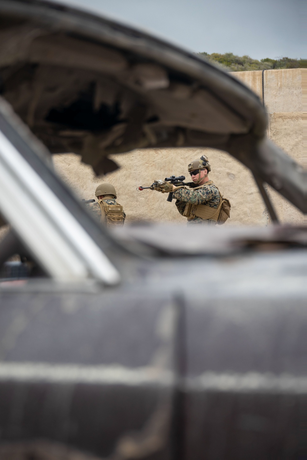 U.S. Marines, Emirati soldiers patrol infantry immersion trainer