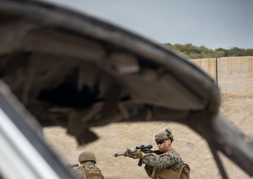 U.S. Marines, Emirati soldiers patrol infantry immersion trainer