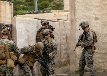 U.S. Marines, Emirati soldiers patrol infantry immersion trainer