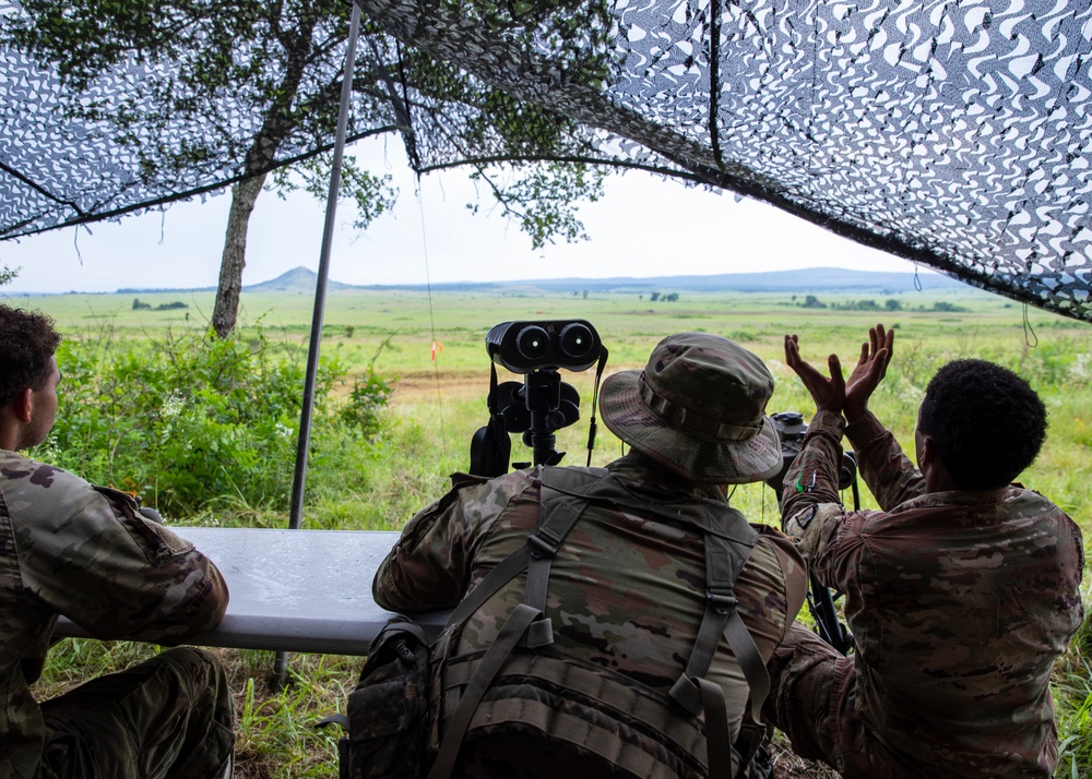 Arkansas Guardsmen Adjust Fire At Potato Hill