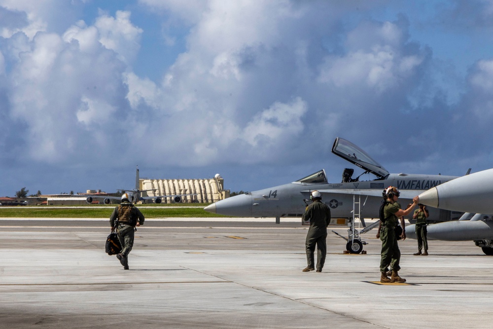 Ready for action: VMFA(AW))-224 showcases skills during Valiant Shield