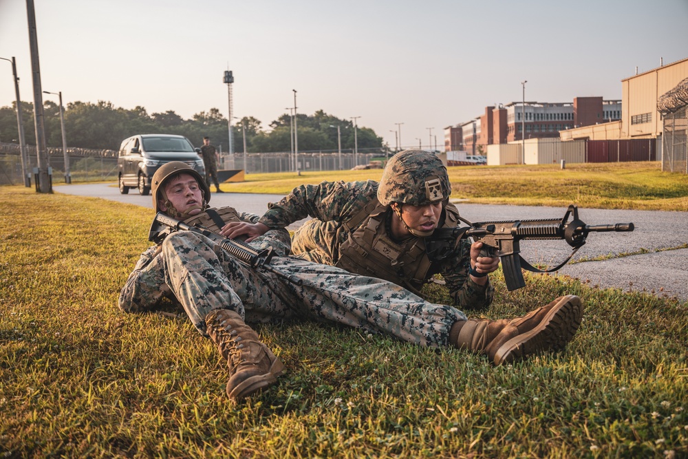 MARFORK Marines and U.S. Army Solider conduct MCMAP Training